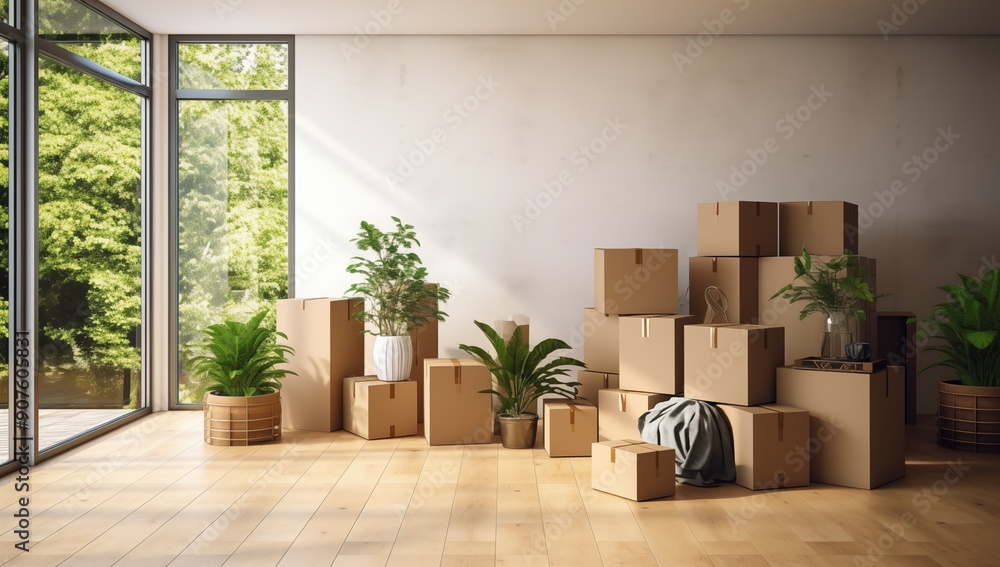 New home moving day concept