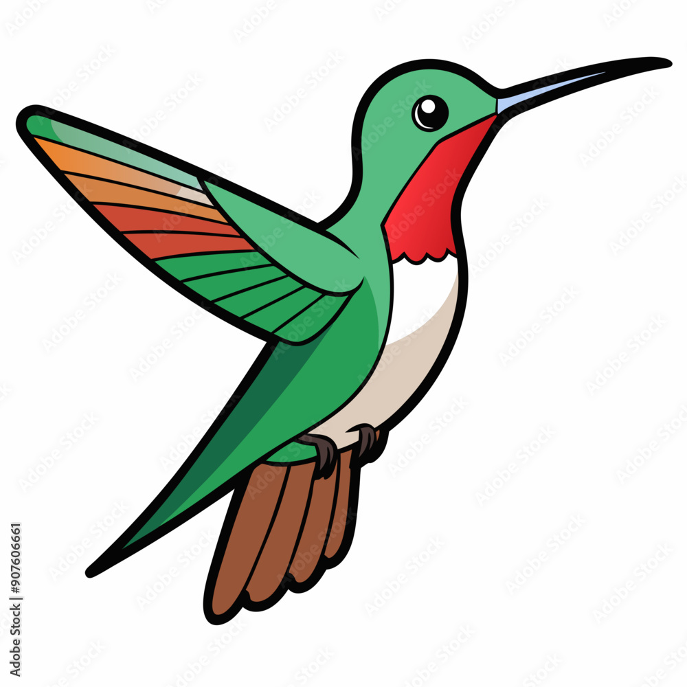 Broad-tailed Hummingbird Art vector illustration Broad-tailed Hummingbird Art vector illustration