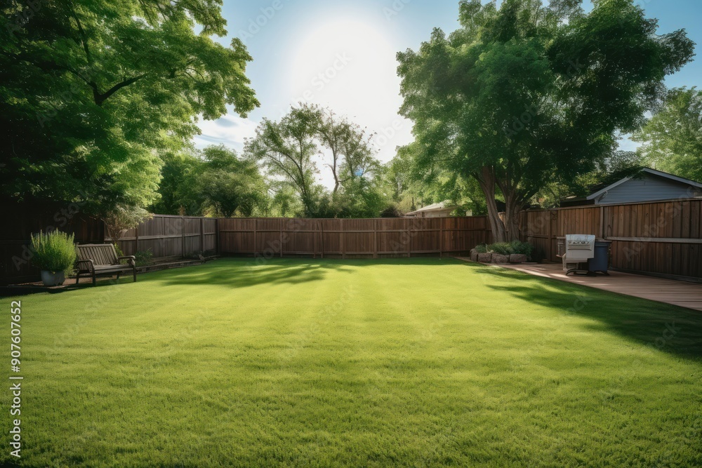 Fototapeta premium Backyard outdoors nature garden.