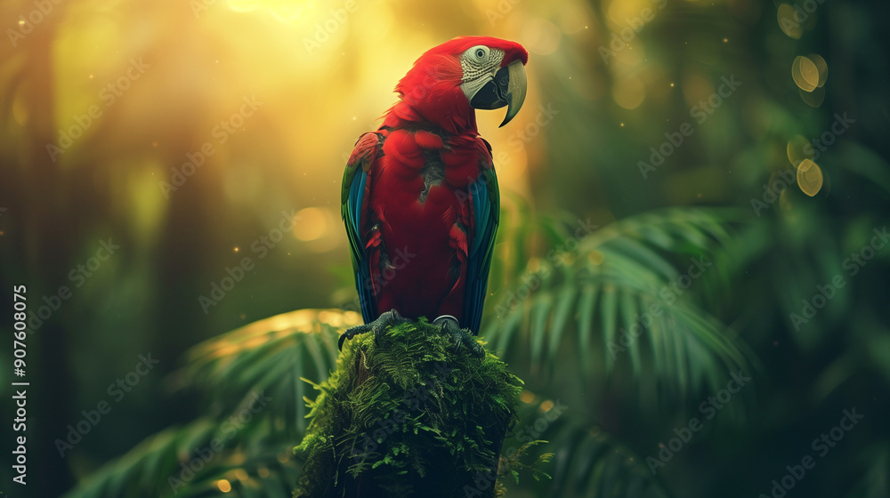 custom made wallpaper toronto digitalparrot in its natural habitat, created with generative AI technology