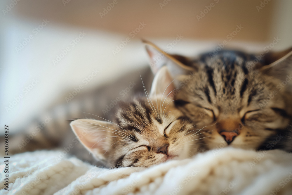 Obraz premium Cat and kitten