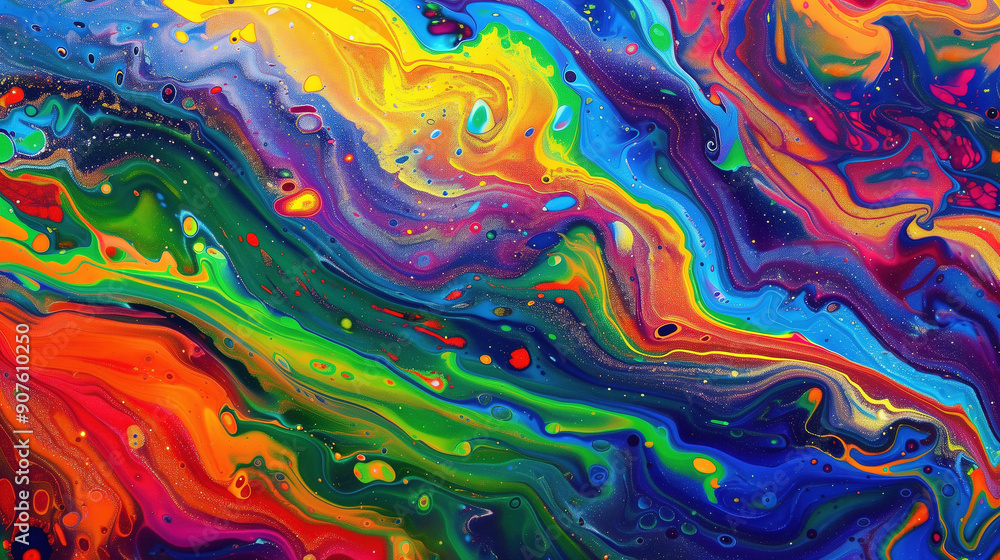 Vibrant marble ink texture background with fluid color patterns and swirls Vibrant marble ink texture background with fluid color patterns and swirls