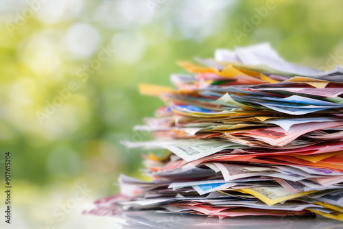 Pile of unpaid bills