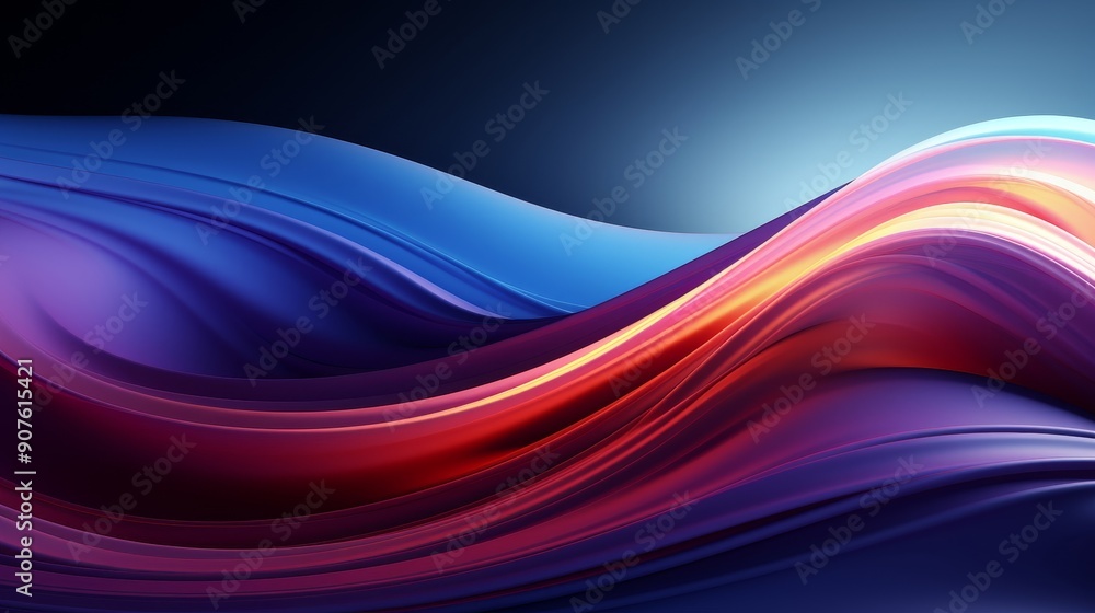 Flowing Colorful Wave Abstract.