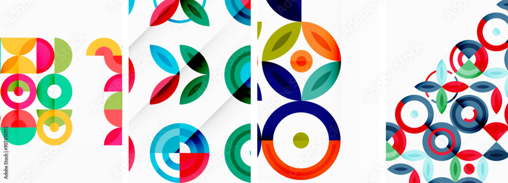 Circles and rings geometric backgrounds. Posters for wallpaper, business card, cover, poster, banner, brochure, header, website Circles and rings geometric backgrounds. Posters for wallpaper, business card, cover, poster, banner, brochure, header, website