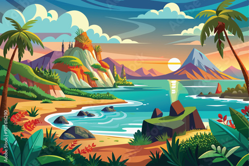 Coastal View Illustration