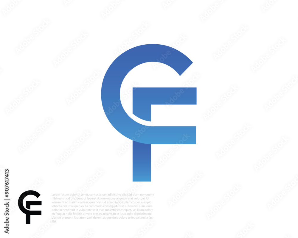 CF Letters Modern Gradient Blue Logo Design Vector CF Letters Modern Gradient Blue Logo Design Vector