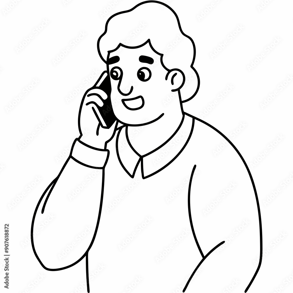 Obraz premium Perpetrator calls your cell phone art vector illustration
