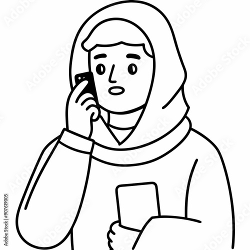 Perpetrator calls your cell phone art vector illustration