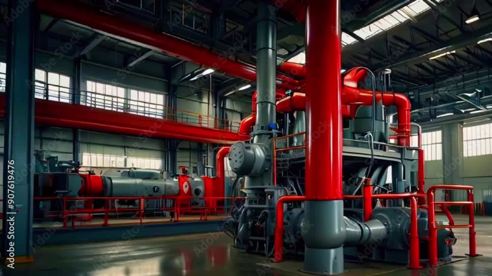 Industrial machinery in a factory setting. Industrial machinery in a factory setting.
