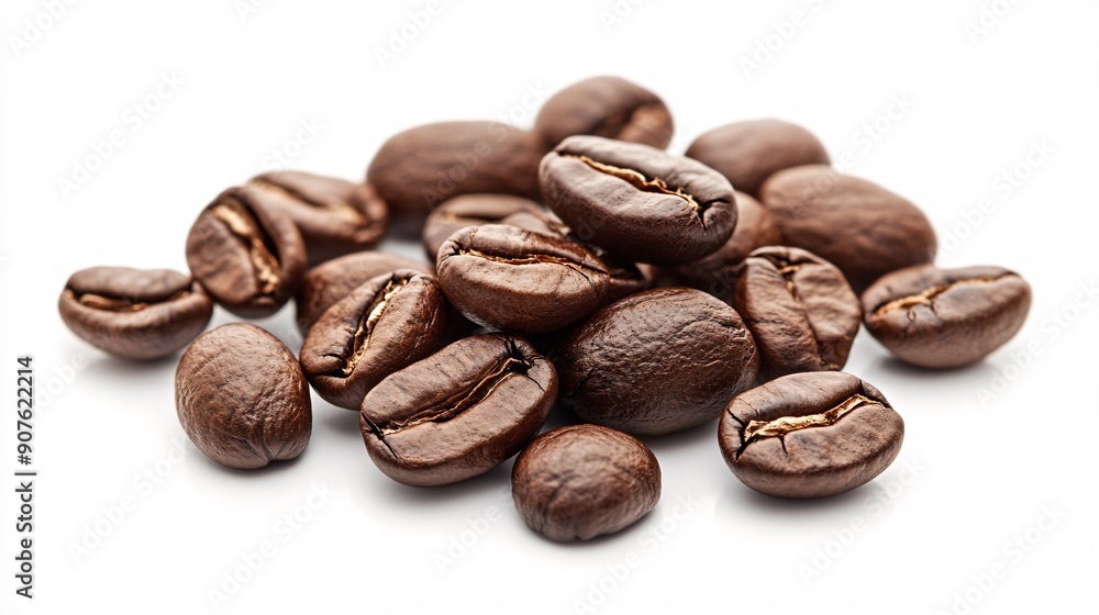 Captivating Macro Photography of Arabica Coffee Bean on a White Background Captivating Macro Photography of Arabica Coffee Bean on a White Background
