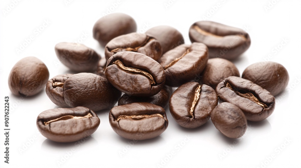 Captivating Macro Photography of Arabica Coffee Bean on a White Background Captivating Macro Photography of Arabica Coffee Bean on a White Background
