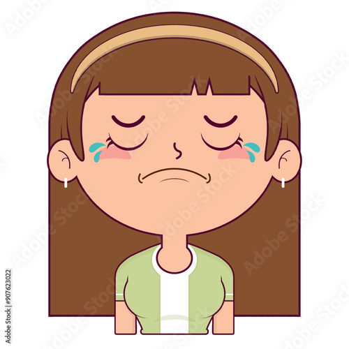 girl crying face cartoon cute
