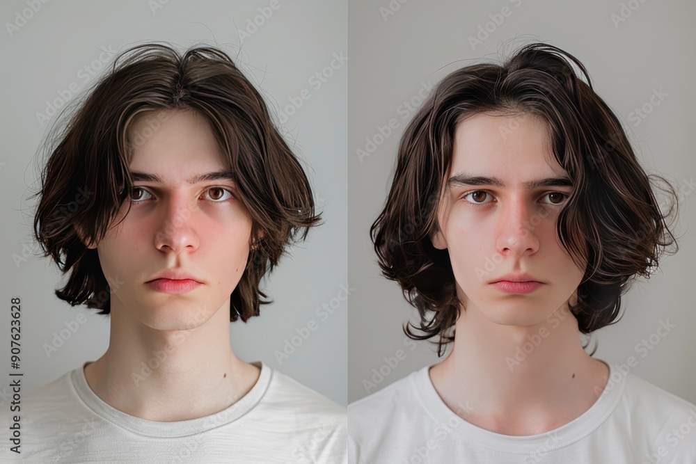 man in the shirt has long hair man in the shirt has long hair