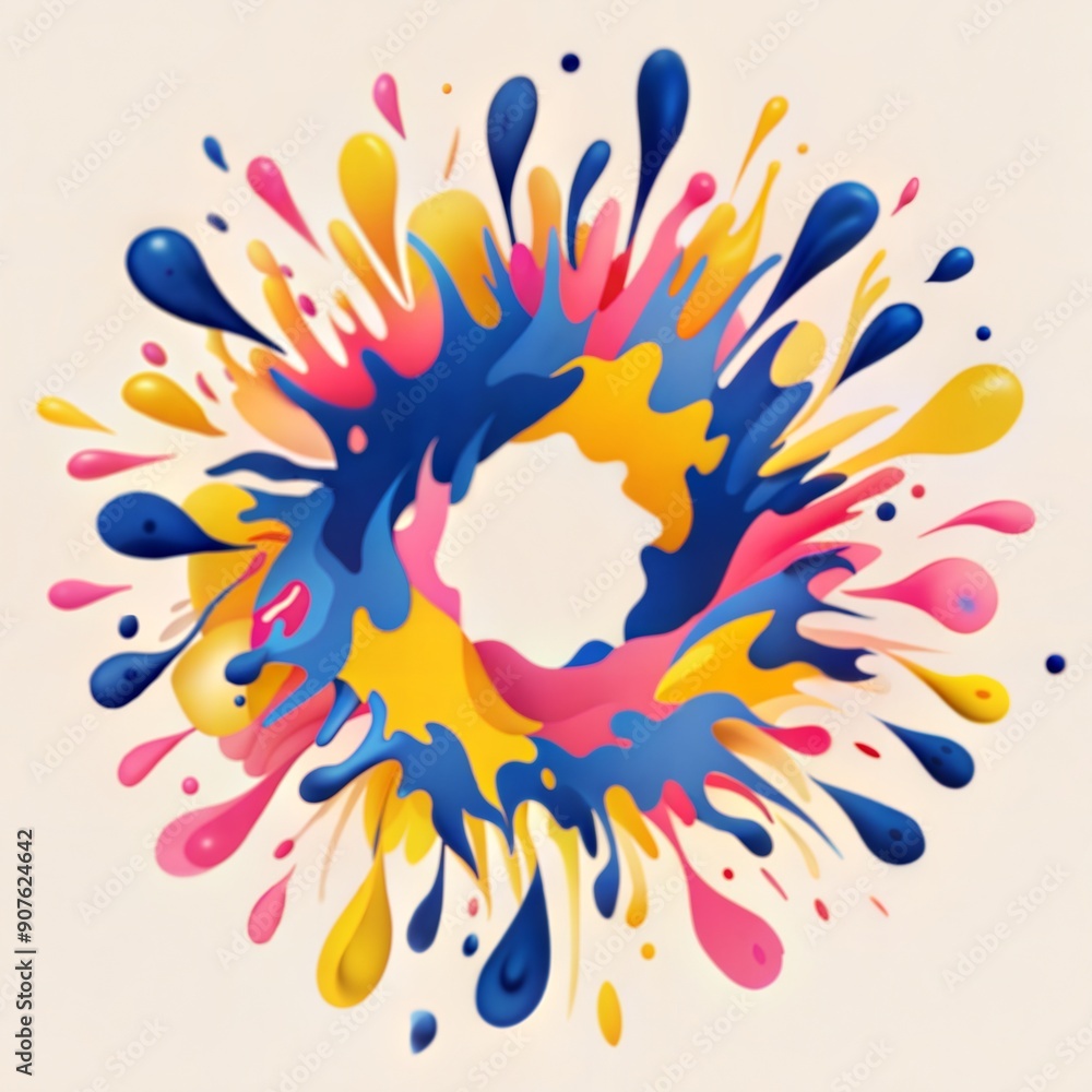 An abstract design featuring a colorful paint splash in vibrant hues, creating a dynamic and energetic visual. Ideal for modern art, design, and creative themes. An abstract design featuring a colorful paint splash in vibrant hues, creating a dynamic and energetic visual. Ideal for modern art, design, and creative themes.