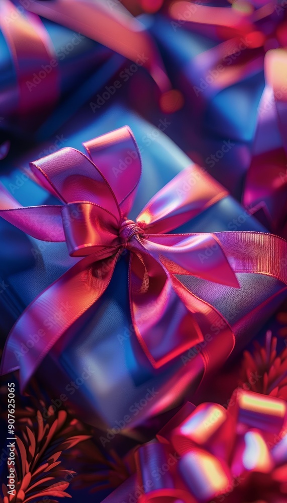 Vibrant gift boxes adorned with glossy ribbons, perfect for celebrations, holidays, and special occasions. Vibrant gift boxes adorned with glossy ribbons, perfect for celebrations, holidays, and special occasions.