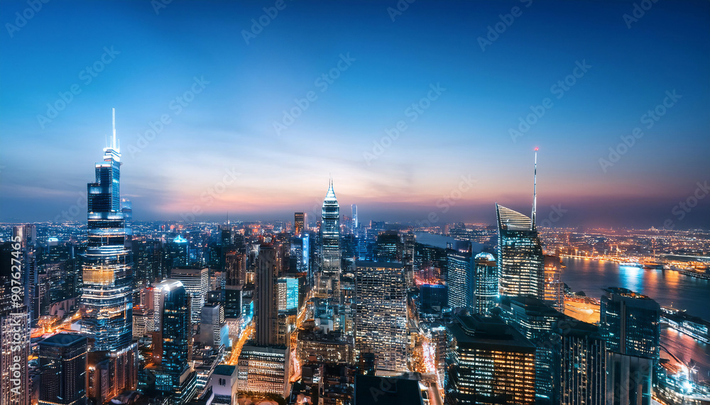 custom made wallpaper toronto digitalCityscape of a metropolis at night, showcasing urban life, skyscrapers, city lights, modern architecture, bustling city, and metropolitan atmosphere.