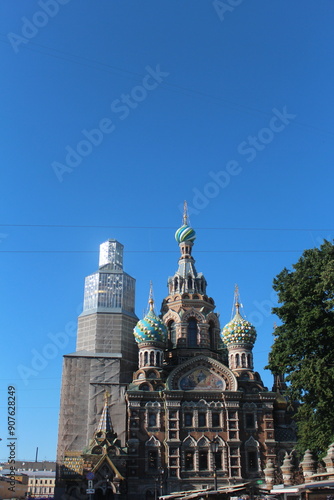 St Petersburg Nevski Prospect, Neva River view, Kazan Cathedral, Bloody Church, Singer Building, Smol'nyy Cathedral view, Hermitage Museum, Voskresenia Khristova Church. St. Petersburg Russia