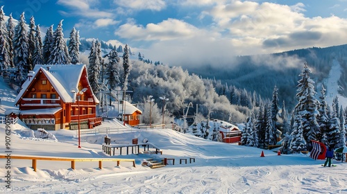 a place to which people frequently or generally go for relaxation or pleasure especially one providing rest and recreation facilities for vacationers a popular winter resort habitual o : Generative AI photo