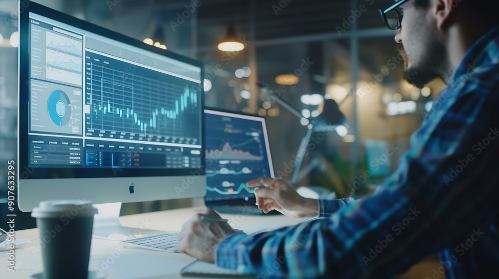 Business people use computers to analyze business and manage corporate data business analytics with charts metrics and KPIs to improve organizational performance financial organization : Generative AI Business people use computers to analyze business and manage corporate data business analytics with charts metrics and KPIs to improve organizational performance financial organization : Generative AI
