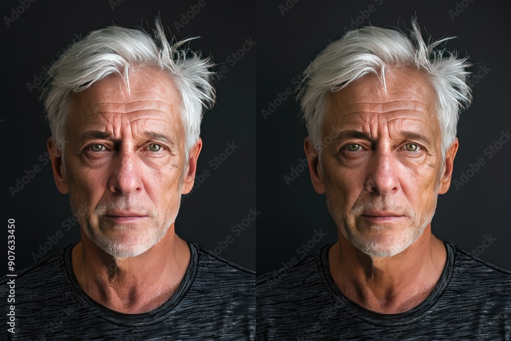 The two men in the image are both balding and have white hair The two men in the image are both balding and have white hair
