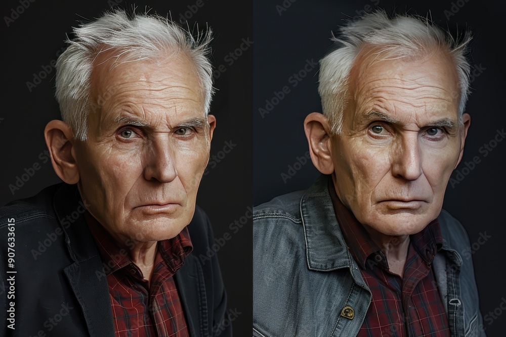 The two men in the image are both balding and have white hair The two men in the image are both balding and have white hair