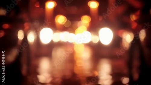 Wallpaper Mural An abstract visual of blurred lights creating a warm, festive atmosphere, suggesting a lively urban nightlife theme Torontodigital.ca