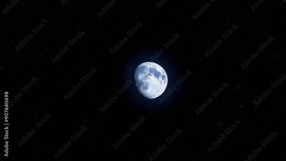 A serene view of the moon surrounded by stars and clouds, evoking a sense of wonder and tranquility in a cosmic night sky A serene view of the moon surrounded by stars and clouds, evoking a sense of wonder and tranquility in a cosmic night sky