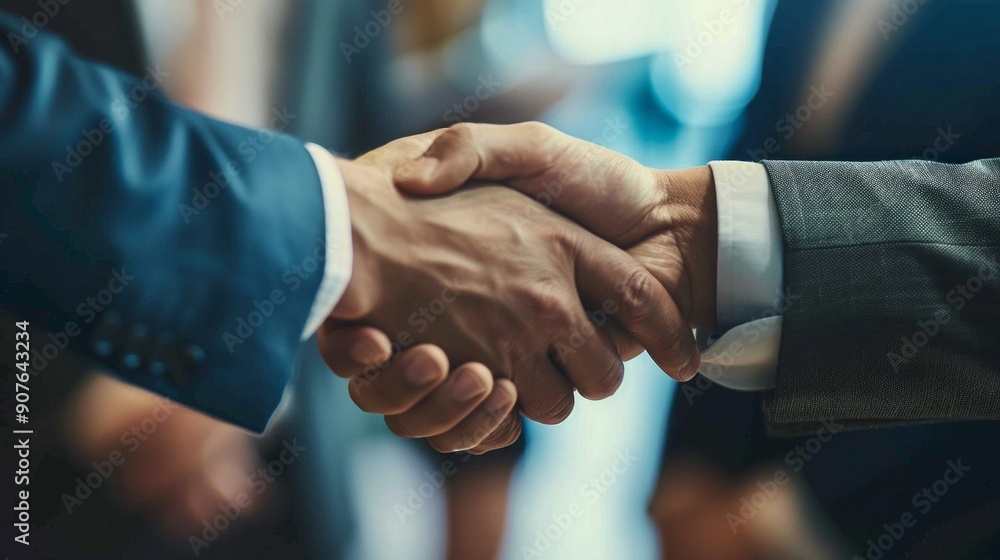 Two men shaking hands in a business setting Two men shaking hands in a business setting