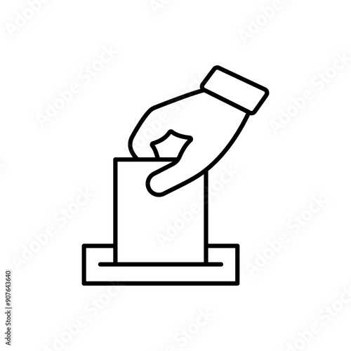 
Hand voting ballot box icon, Election Vote concept, Simple design for web site, logo, app, UI, Vector illustration isolated white background.
