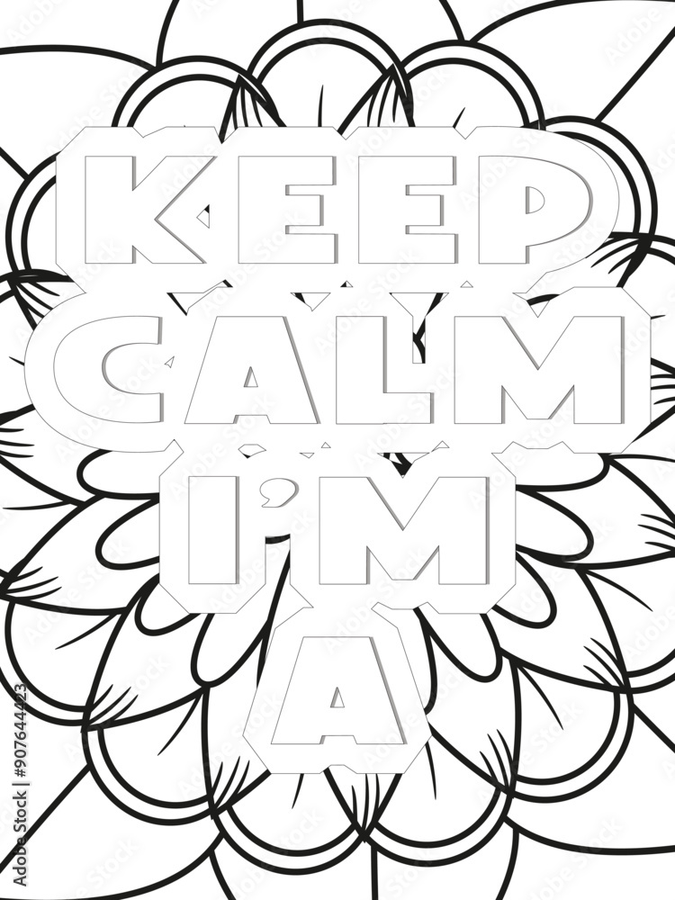 Nurse Quotes Flower Coloring Page Beautiful black and white illustration for adult coloring book Nurse Quotes Flower Coloring Page Beautiful black and white illustration for adult coloring book