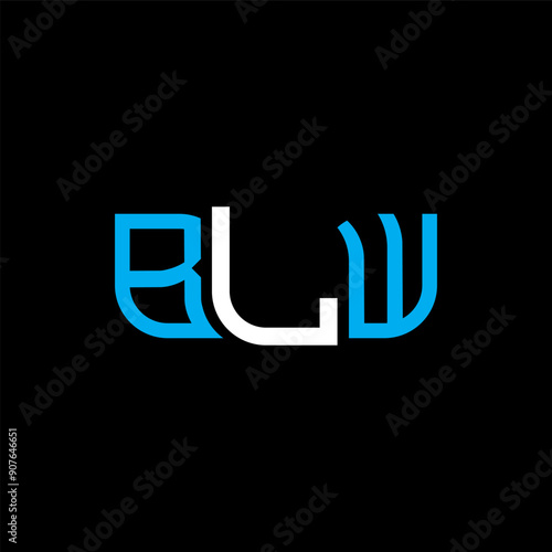 BLW logo design, BLW simple and modern logo. BLW luxurious alphabet design