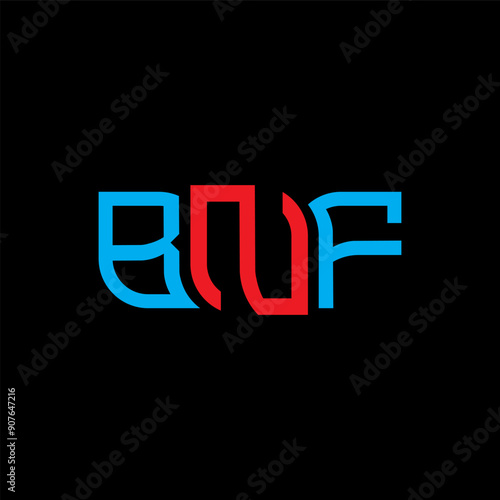 BNF logo design, BNF simple and modern logo. BNF luxurious alphabet design photo