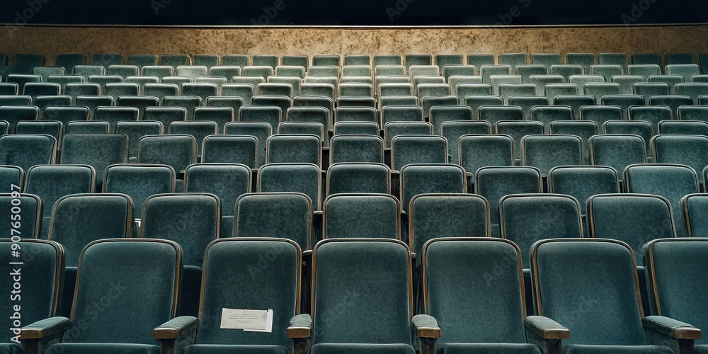 Fototapeta premium Quiet theater empty seats for a movie auditorium 
