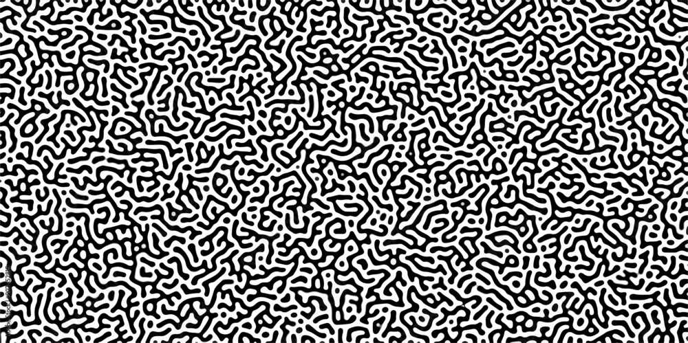 Abstract truing organic wallpaper Turing reaction diffusion monochrome seamless pattern with chaotic motion. Natural seamless line pattern. Linear design with biological shapes. Abstract truing organic wallpaper Turing reaction diffusion monochrome seamless pattern with chaotic motion. Natural seamless line pattern. Linear design with biological shapes.