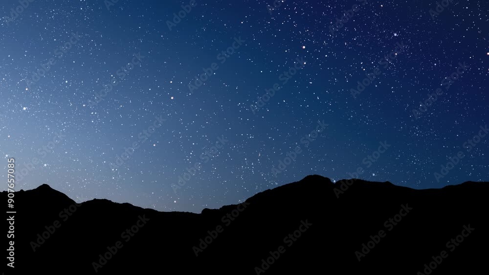 A Night sky panorama with stars and moon A Night sky panorama with stars and moon