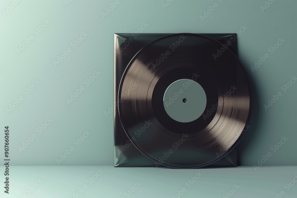 Vinyl Revival: A Framed Record Album Cover with Shrink Texture Overlay ...