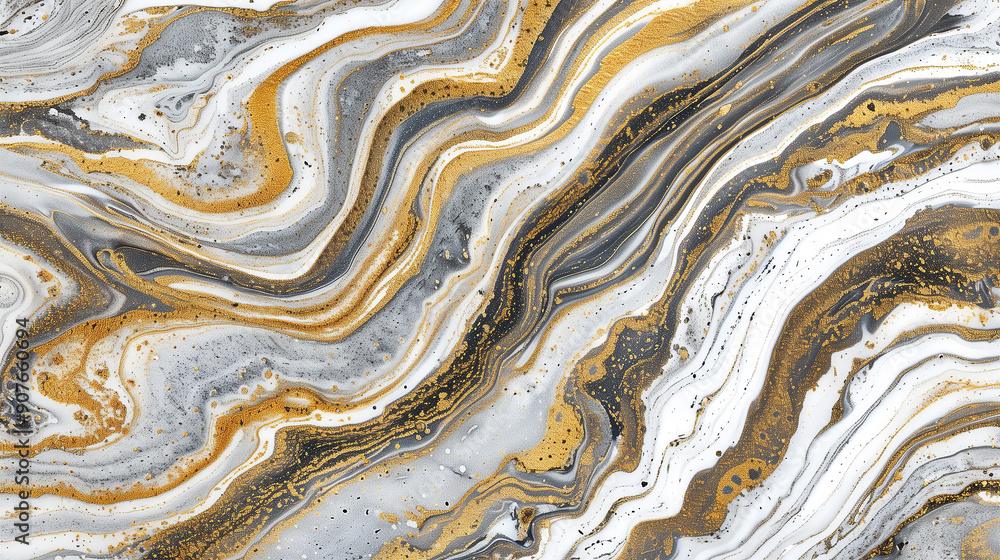 Marble ink texture background with gold and gray swirls Marble ink texture background with gold and gray swirls