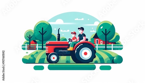 Father and Son on Tractor

 photo