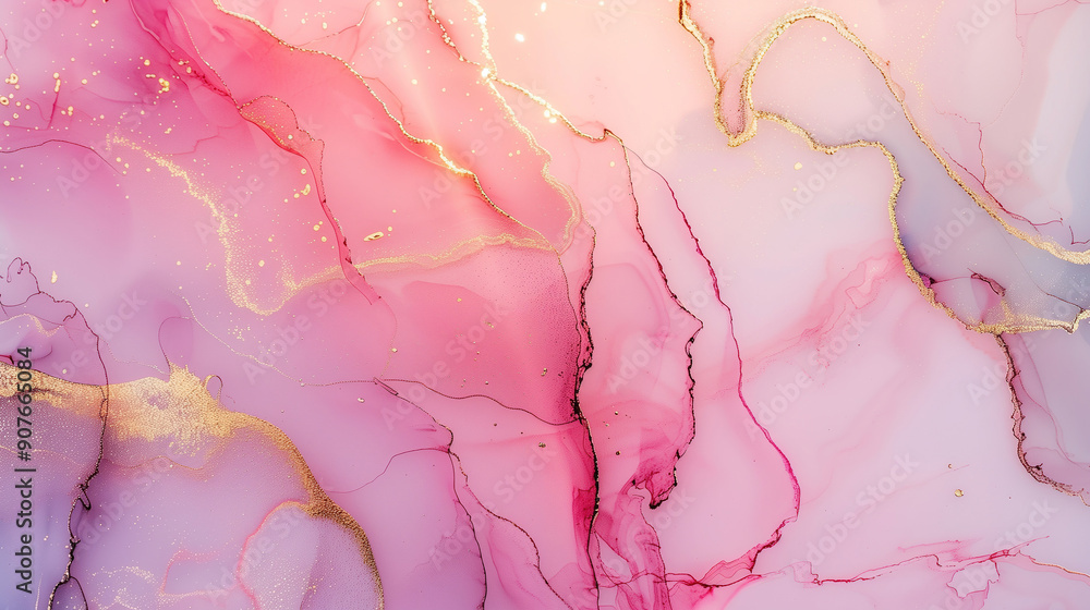 Elegant marble ink texture background in soft pink and gold hues Elegant marble ink texture background in soft pink and gold hues