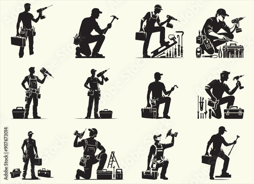 Handyman Silhouette Vector Illustration