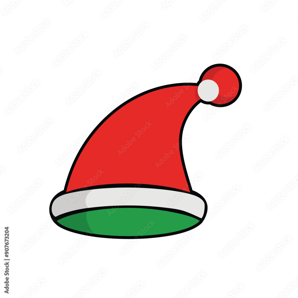 Christmas hat cartoon vector illustration in clipart style for Christmas Day. Christmas hat cartoon vector illustration in clipart style for Christmas Day.
