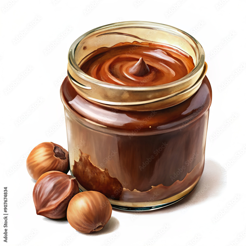 chocolate with hazelnuts, glass, jam, honey, isolated, sweet, dessert, spoon, white, ingredient, chocolate, delicious, pot, container, healthy chocolate with hazelnuts, glass, jam, honey, isolated, sweet, dessert, spoon, white, ingredient, chocolate, delicious, pot, container, healthy
