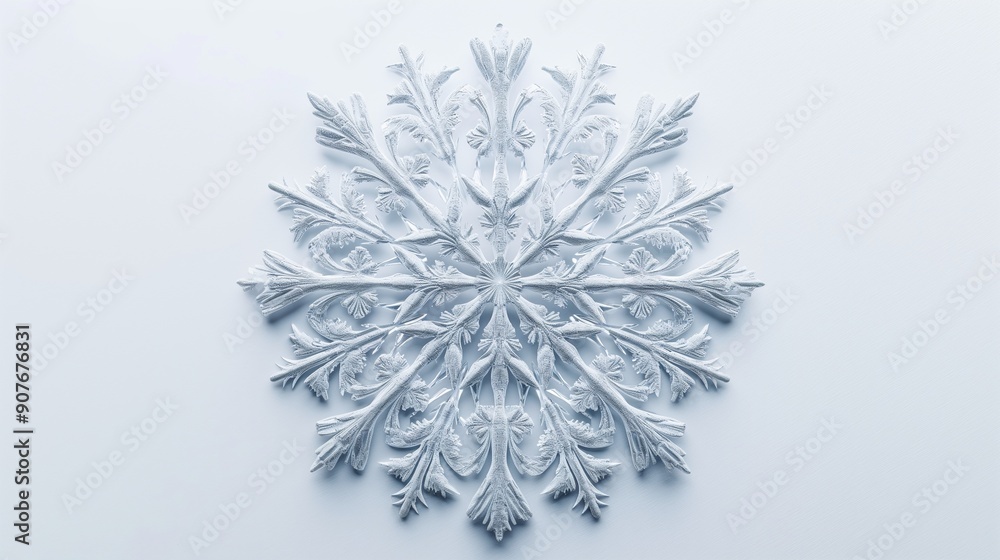silver snowflake on white background silver snowflake on white background