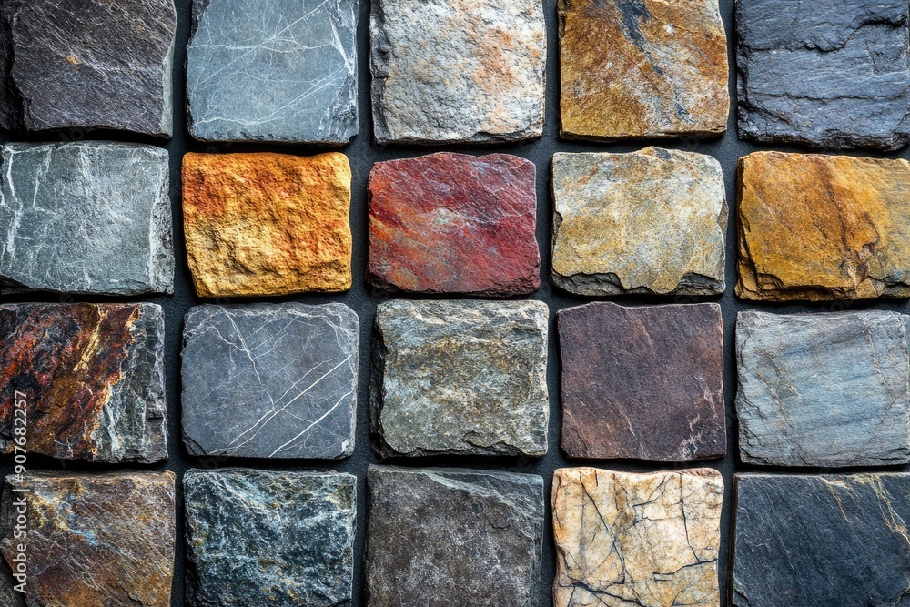 Geologist arranging colorful stones creating mosaic of natural textures Geologist arranging colorful stones creating mosaic of natural textures