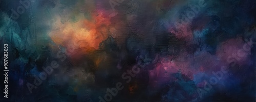 A vibrant cosmic abstract artwork featuring deep colors and ethereal textures, evoking a sense of mystery and wonder.