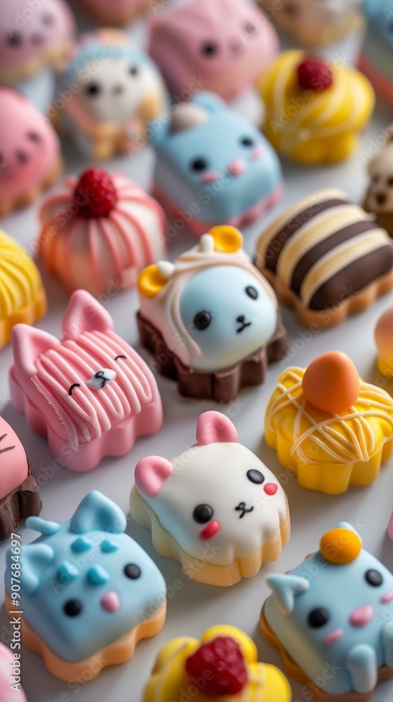 Cute Animal Shaped Cookies on a White Background. Cute Animal Shaped Cookies on a White Background.