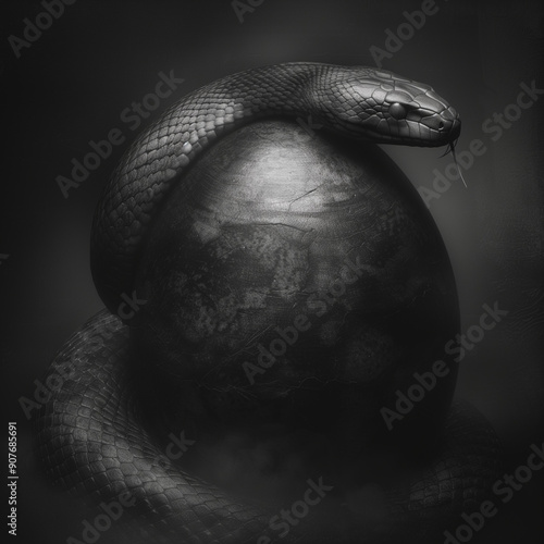 black and white snake photo