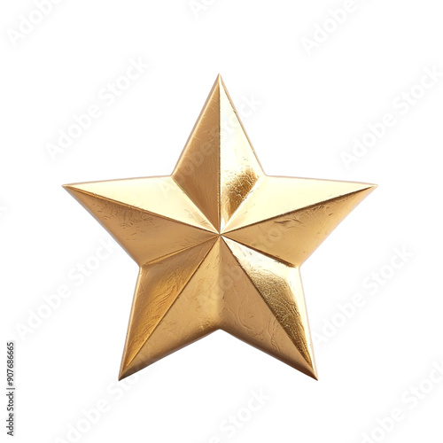 3d golden star on white background render ultra