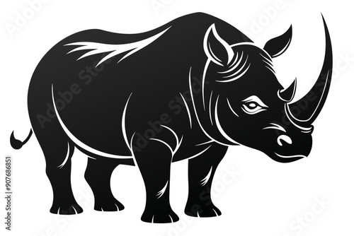  Rhino Silhouette Vector, rhino vector graphic icon 